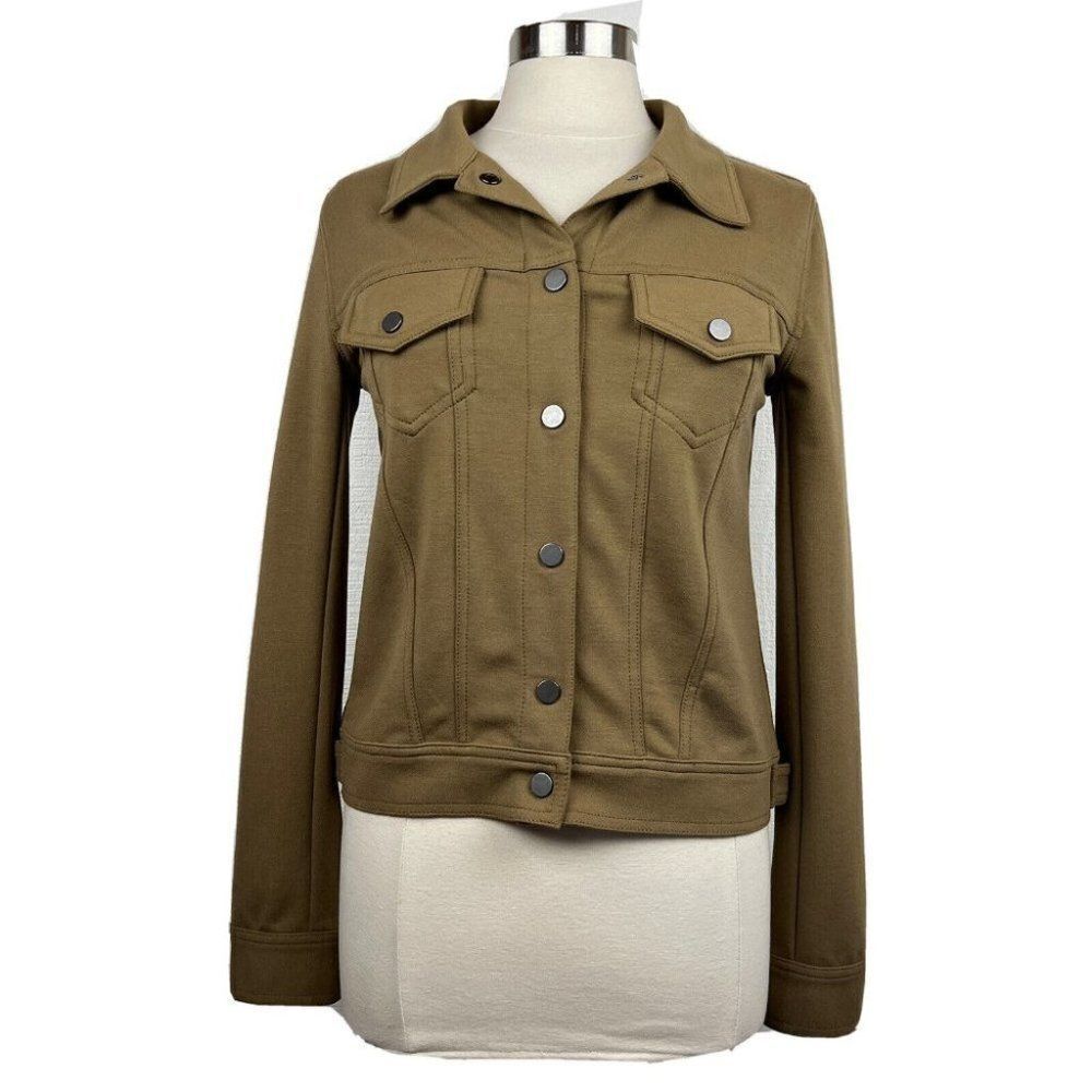 T Alexander Wang Jacket S Womens Light Brown Tan Snap Front Utility Designer